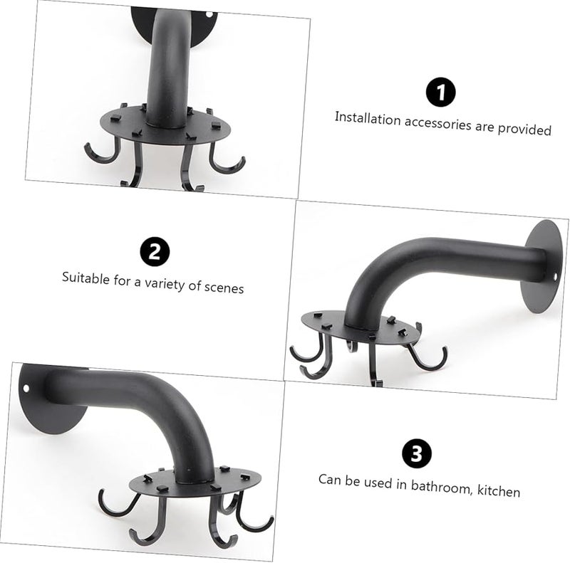 Stainless Steel Rotating Wall Hanger Hook Heavy Duty Organizer for Kitchen Bathroom - Image 3